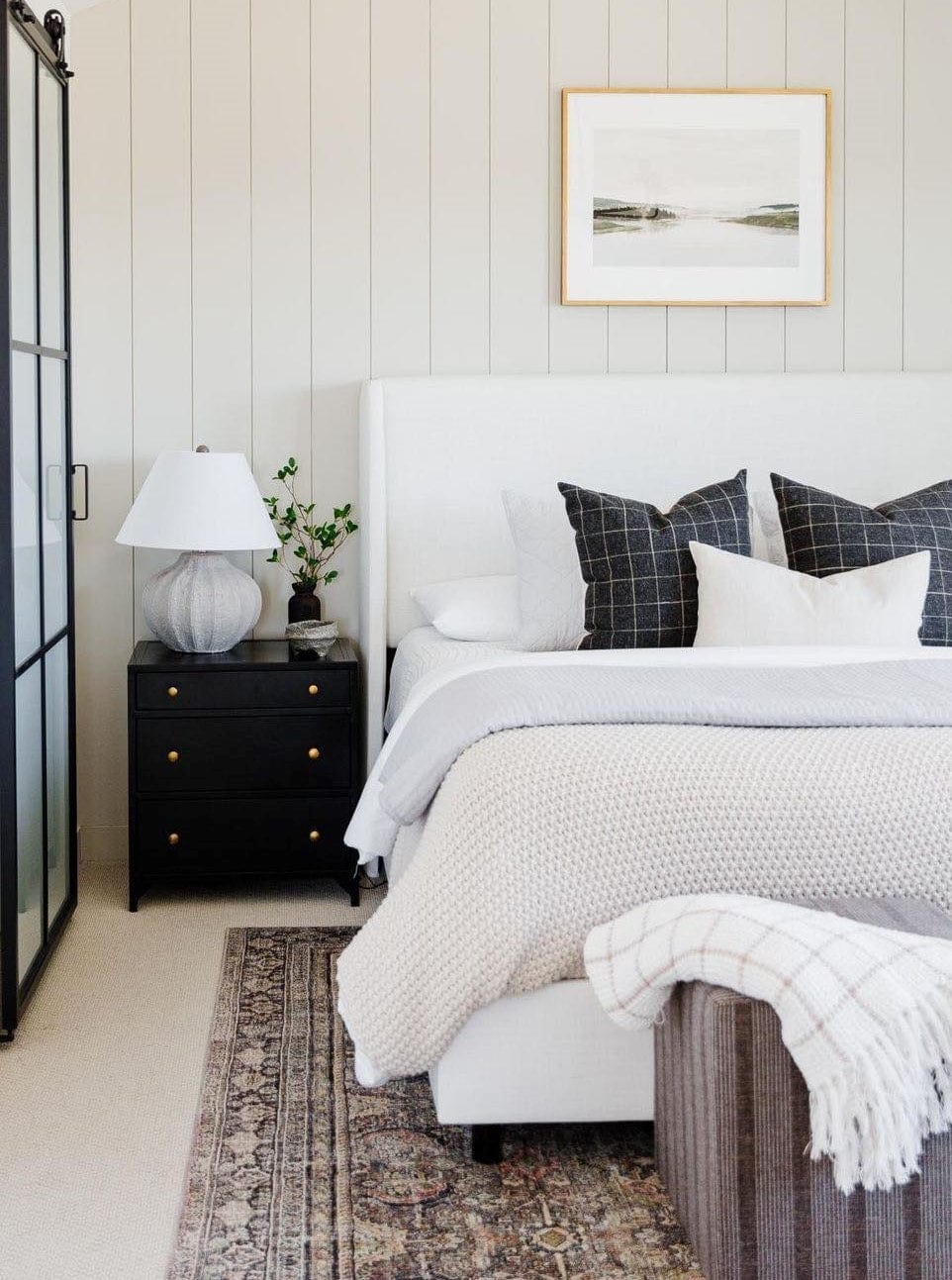 Black Plaid Pillow Cover