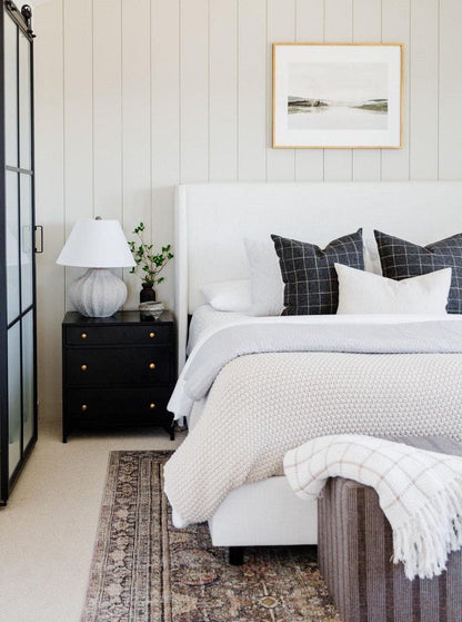 Black Plaid Pillow Cover