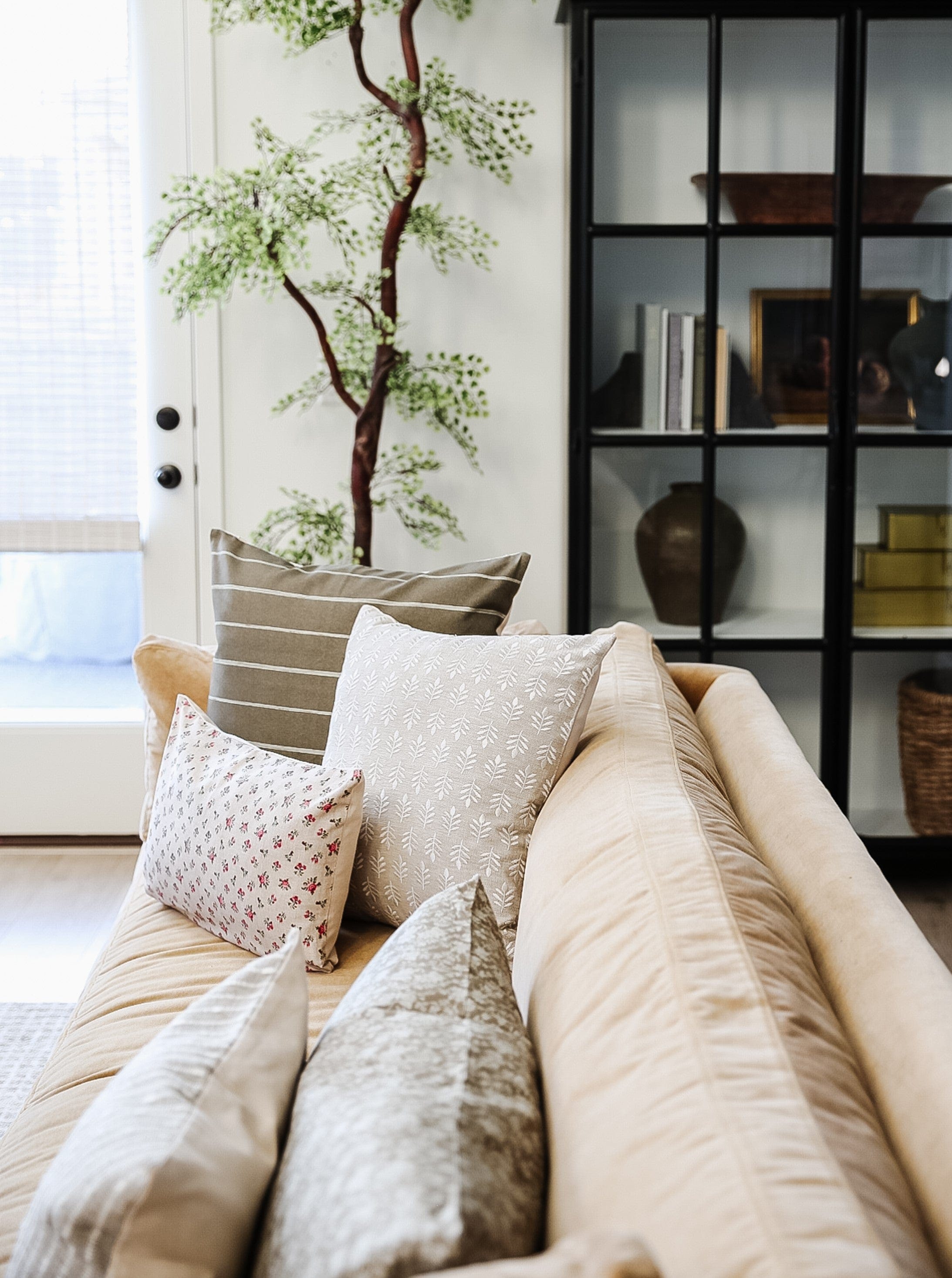 Brown Striped Pillow Cover