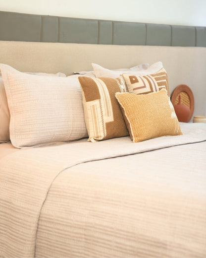 Atlas Palm Springs Embroidered Oats Beige Cushion Cover (Size : 16"X16")