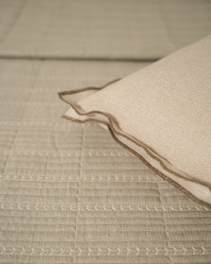 Elara Palm Springs Embroidered Beige Cushion Cover (Size : 16"X16")