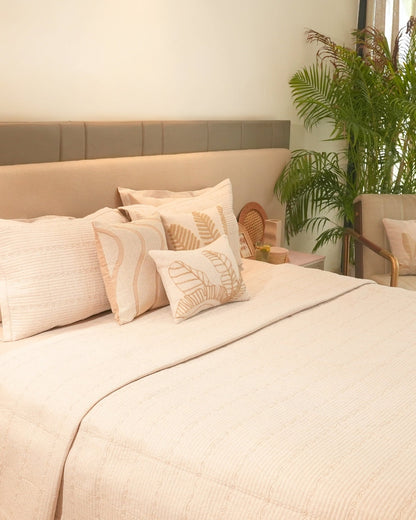 Fernwood Palm Springs Embroidered Beige Cushion Cover (Size : 16"X16")