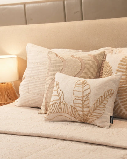 Laguna Palm Springs Embroidered Beige Cushion Cover (Size : 16"X16")