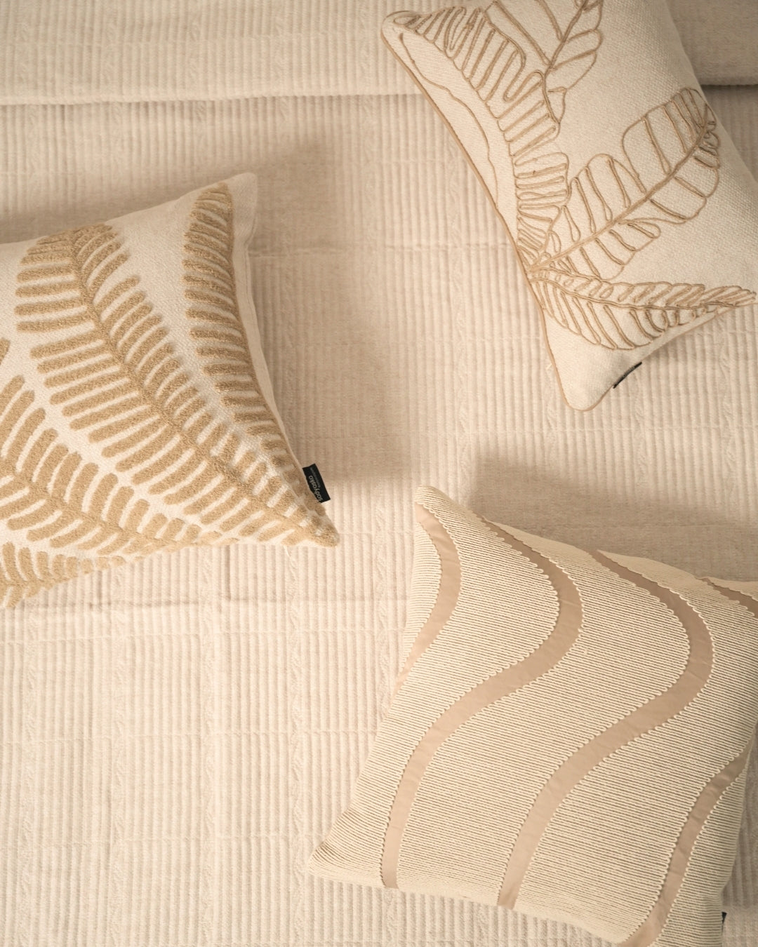 Fernwood Palm Springs Embroidered Beige Cushion Cover (Size : 16"X16")