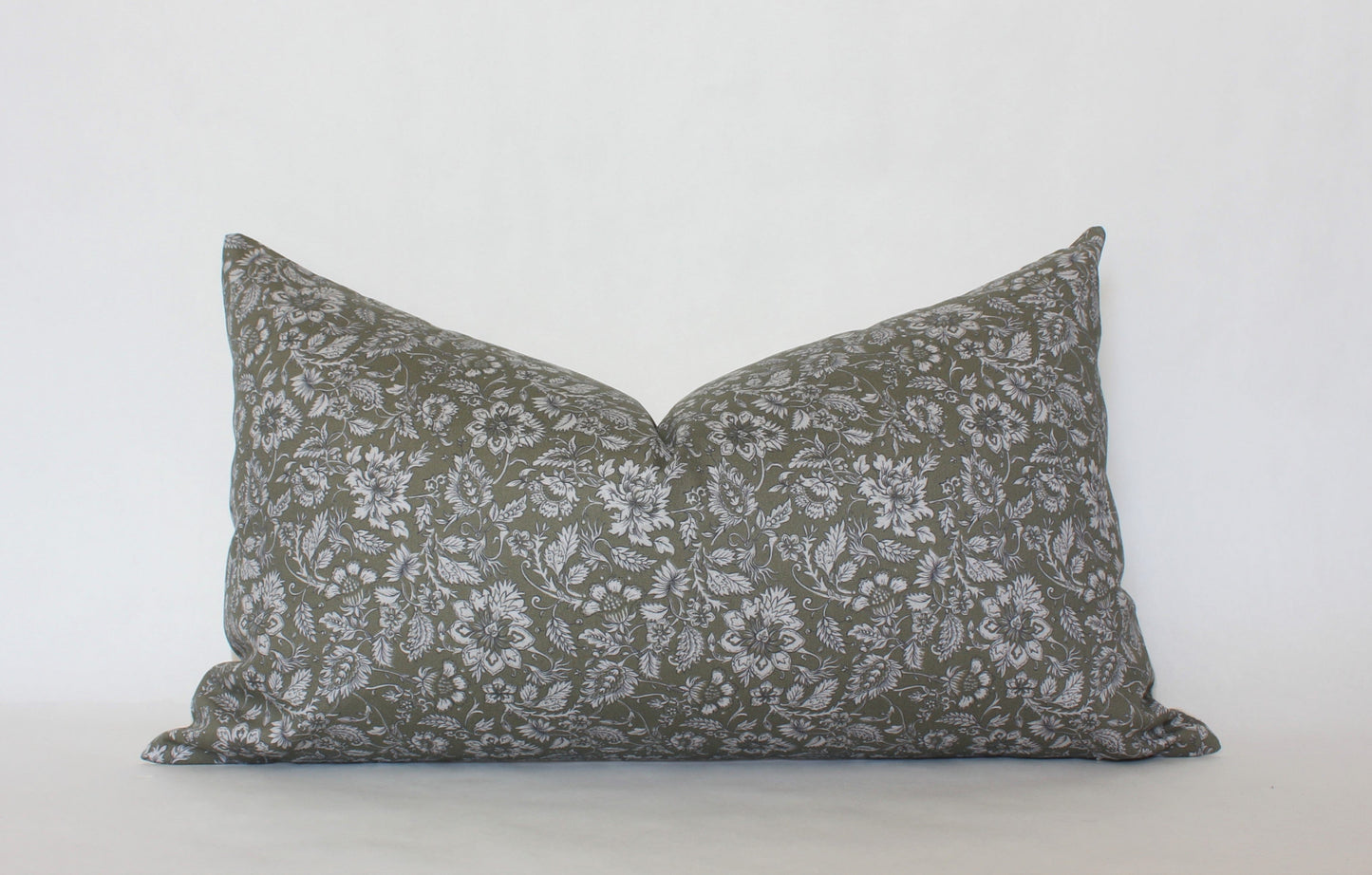 Olive Floral Pillow Cover
