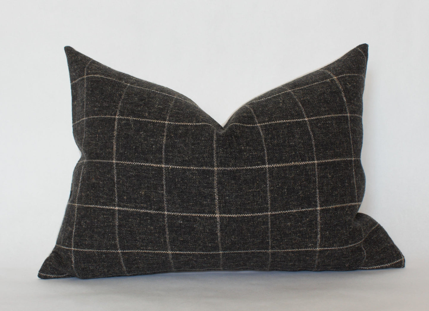 Black Plaid Pillow Cover