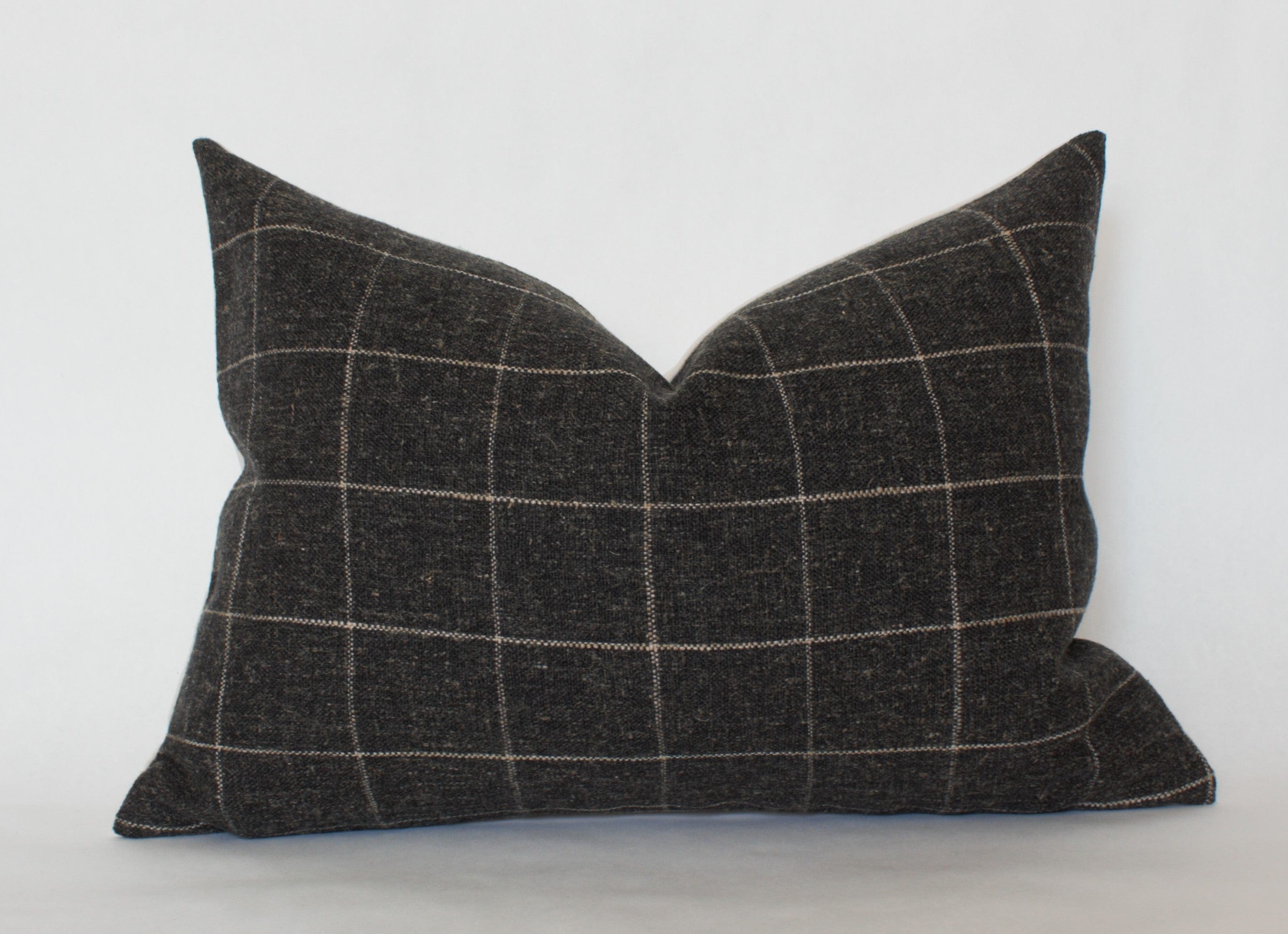 Black Plaid Pillow Cover