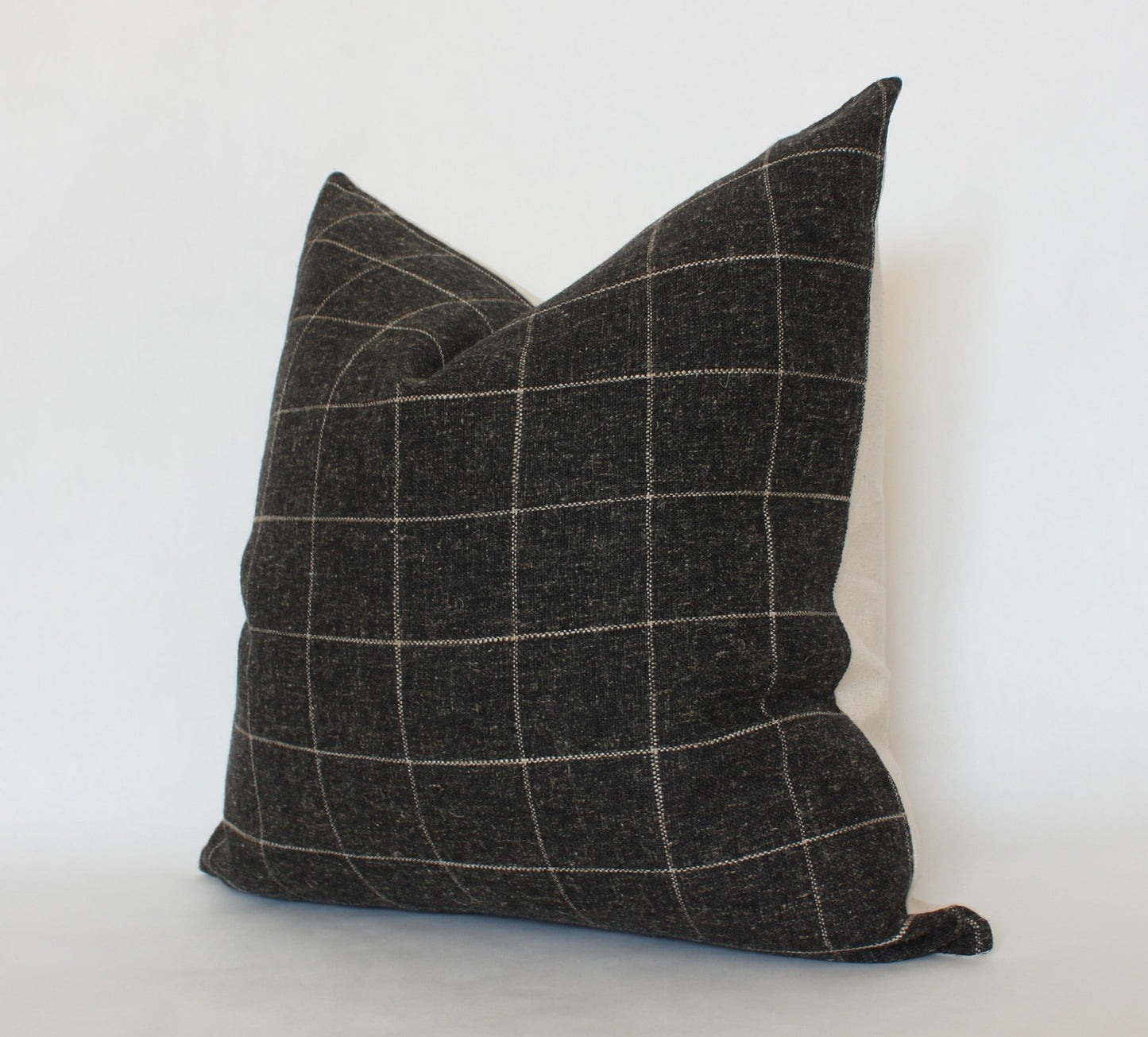 Black Plaid Pillow Cover