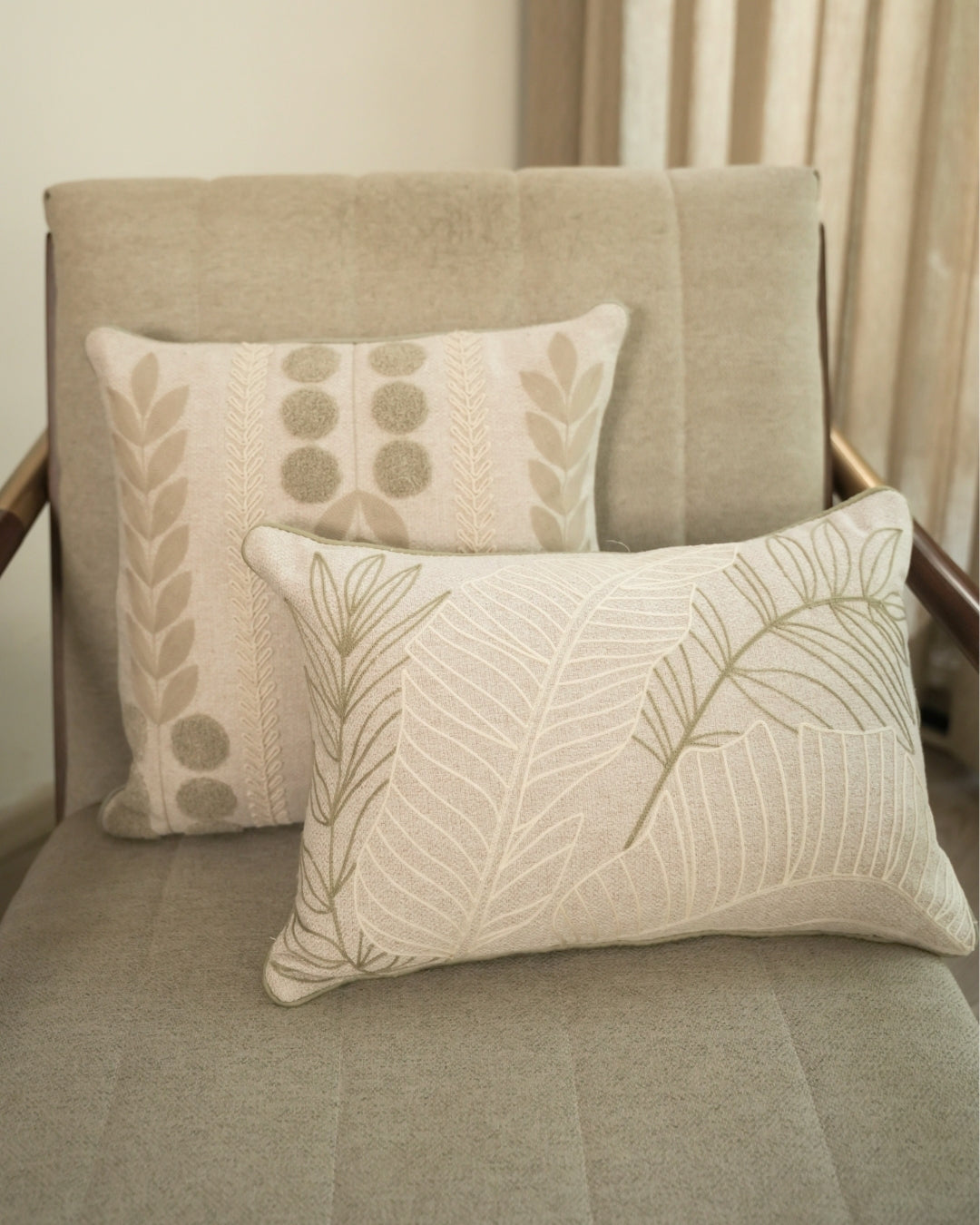 Casa Palm Springs Embroidered Grey Cushion Cover (Size : 16"X16")