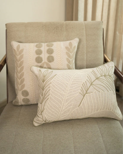 Coastal Palm Springs Embroidered Grey Cushion Cover (Size : 12"X18")
