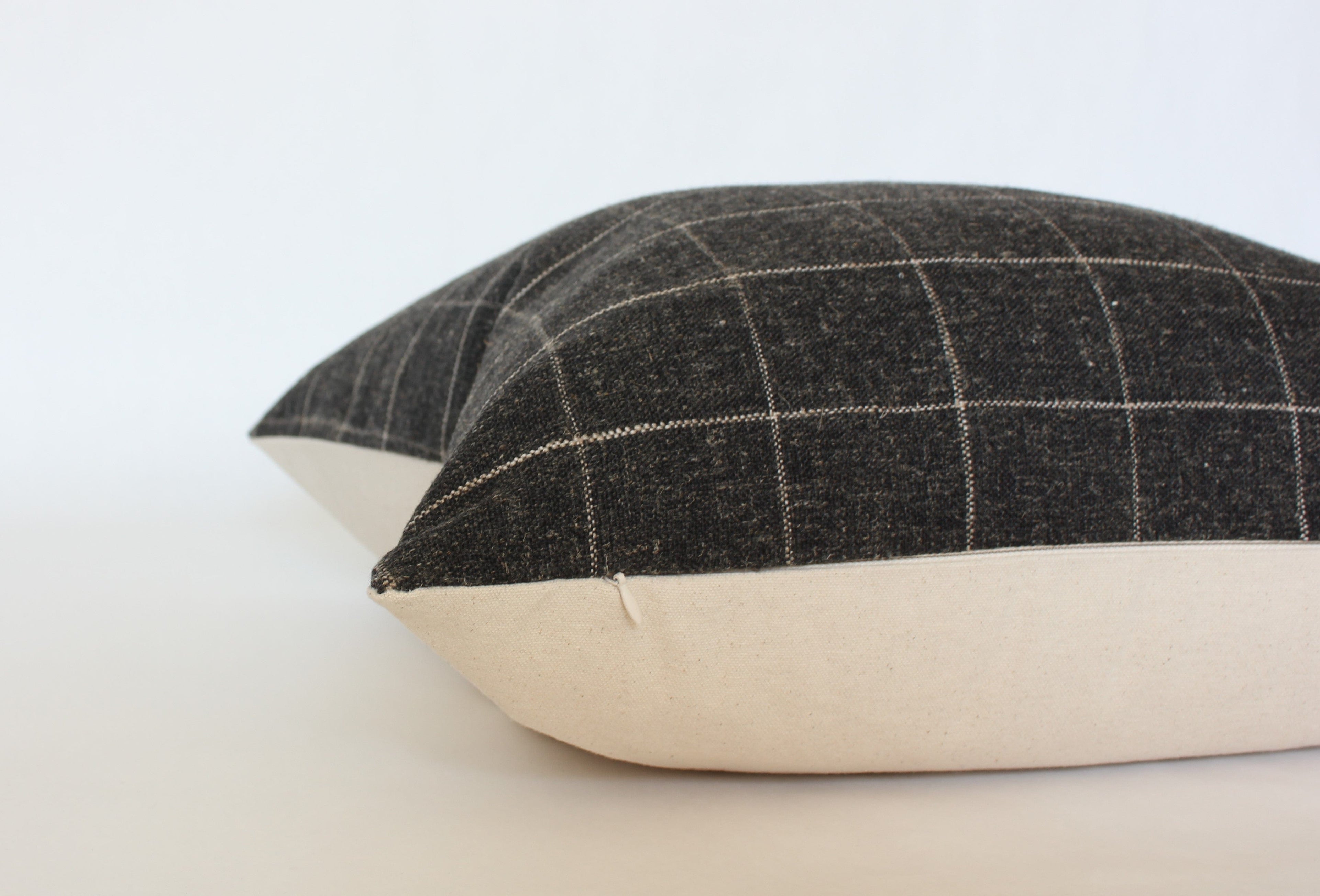 Black Plaid Pillow Cover