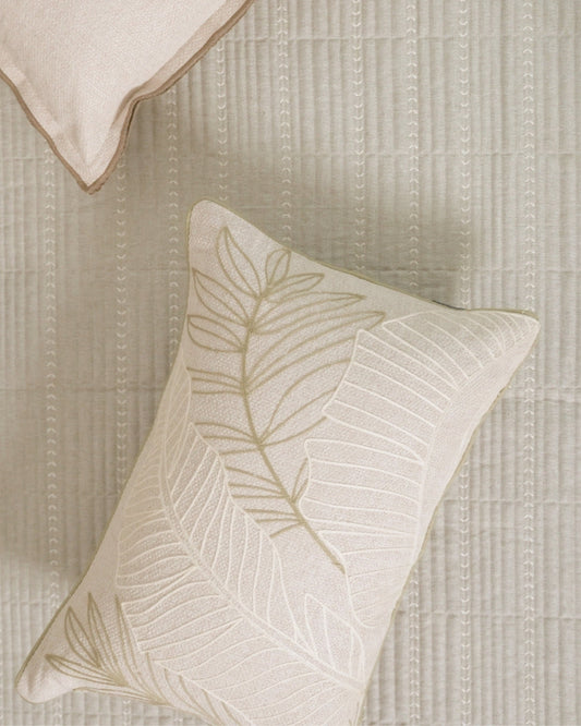 Coastal Palm Springs Embroidered Grey Cushion Cover (Size : 12"X18")