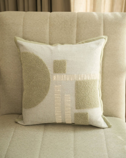 Labyrinth Palm Springs Embroidered Grey Cushion Cover (Size : 16"X16")