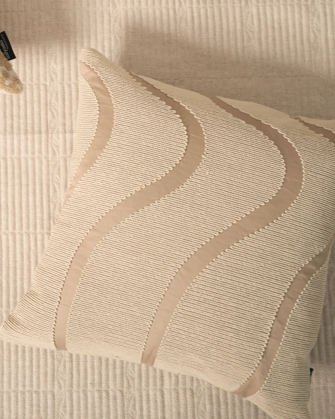 Laguna Palm Springs Embroidered Beige Cushion Cover (Size : 16"X16")