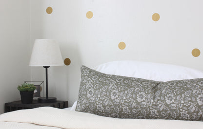 Olive Floral Lumbar Pillow Cover