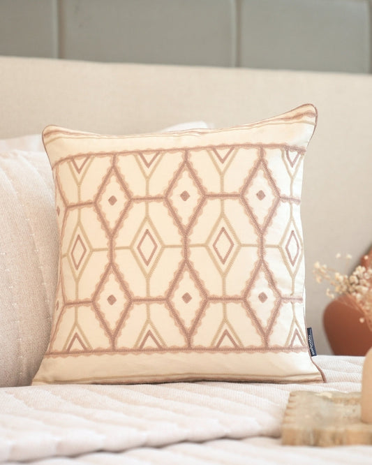 Sonora Palm Springs Embroidered Oats Beige Cushion Cover (Size : 16"X16")
