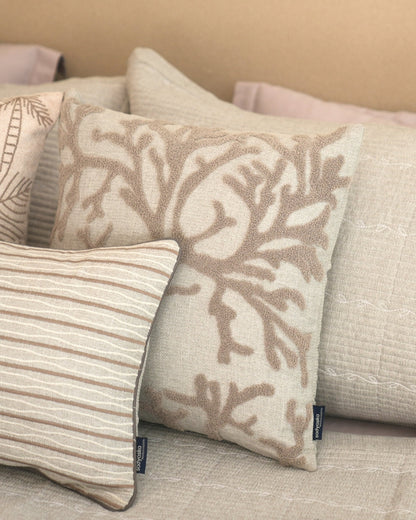 Verde Palm Springs Embroidered Grey Cushion Cover (Size : 16"X16")