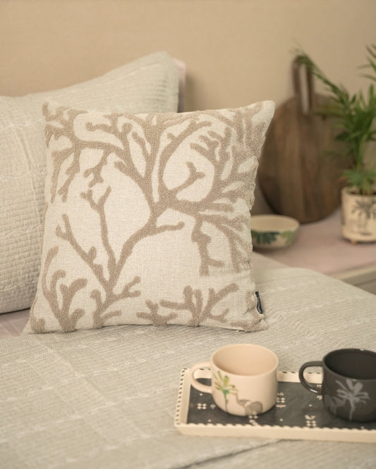 Verde Palm Springs Embroidered Grey Cushion Cover (Size : 16"X16")